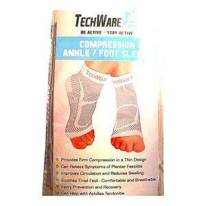 NWT TechWare Pro Ankle Compression Sleeves for Plantar Fasciitis L/XL